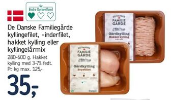 Føtex De Danske Familiegårde kyllingefilet, -inderfilet, hakket kylling eller kyllingelårmix tilbud