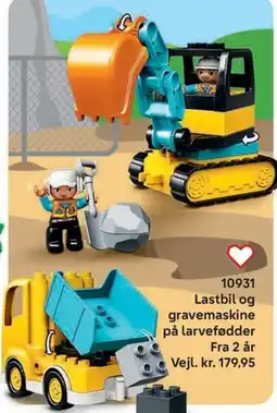 Lego Lastbil og gravemaskine på larvefødder tilbud