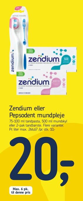 Føtex Zendium eller Pepsodent mundpleje tilbud