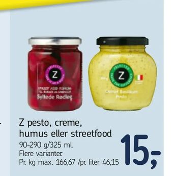 Føtex Z pesto, creme, humus eller streetfood tilbud