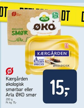 Føtex Kærgården økologisk smørbar eller Arla ØKO smør tilbud