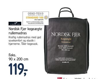 Føtex Nordisk Fjer kogeægte rullemadras tilbud
