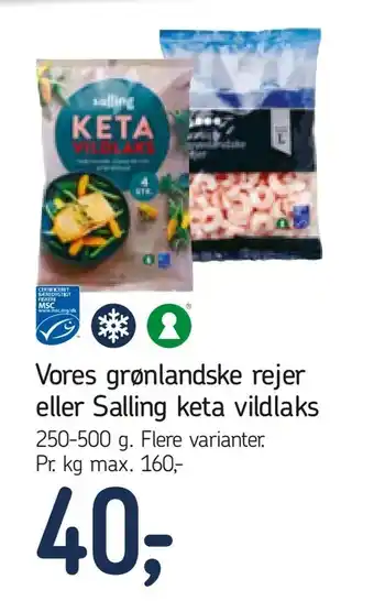 Føtex Vores grønlandske rejer eller Salling keta vildlaks tilbud