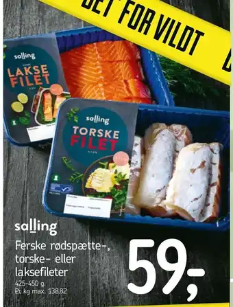 Føtex Ferske rødspætte-, torske- eller laksefileter tilbud