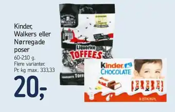 Føtex Kinder, Walkers eller Nørregade poser tilbud
