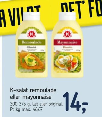 Føtex K-salat remoulade eller mayonnaise tilbud