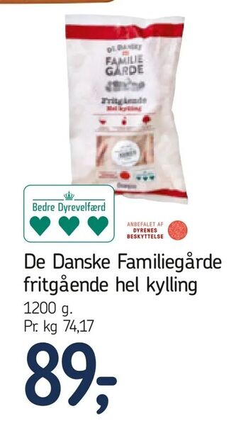 Føtex De Danske Familiegårde fritgående hel kylling tilbud
