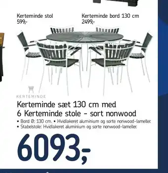 Føtex Kerteminde sæt 130 cm med 6 Kerteminde stole - sort nonwood tilbud
