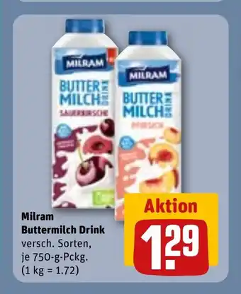 REWE DE MILRAM Buttermilch drink tilbud