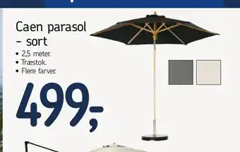 Føtex Caen parasol - sort tilbud