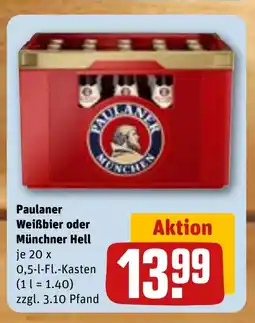 REWE DE PAULANER Weißbier oder münchner hell tilbud