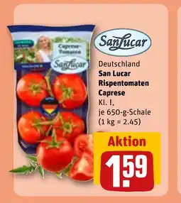 REWE DE SAN LUCAR Rispentomaten caprese tilbud