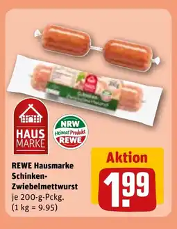 REWE DE Rewe hausmarke schinken- zwiebelmettwurst tilbud