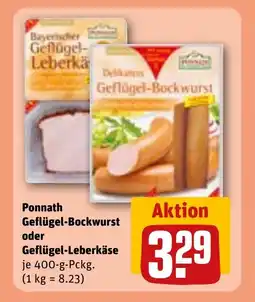 REWE DE Ponnath geflügel-bockwurst oder geflügel-leberkäse tilbud