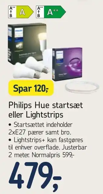 Føtex Philips Hue startsæt eller Lightstrips tilbud