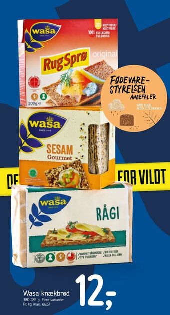 Føtex Wasa knækbrød tilbud