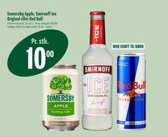 Min Købmand Somersby Apple, Smirnoff Ice Original eller Red Bull tilbud