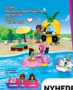 Lego Poolparty med enhjørning og flamingo tilbud