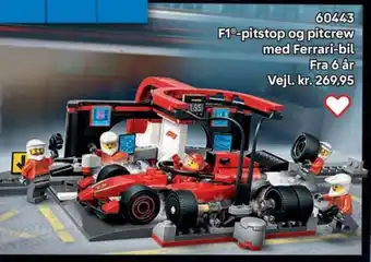Lego F1-pitstop og pitcrew med Ferrari-bil tilbud