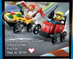 Lego Racerbilpakke-pizzabil mod brandbil tilbud