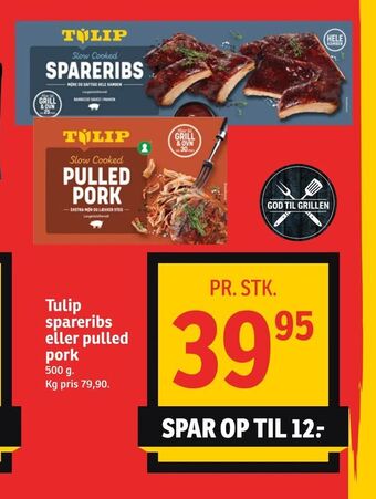 SPAR Tulip spareribs eller pulled pork tilbud