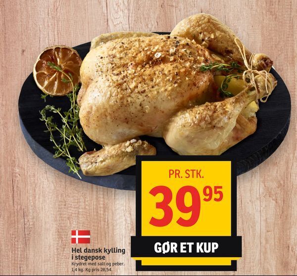 Hel dansk kylling i stegepose tilbud hos SPAR