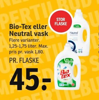 SPAR Bio-Tex eller Neutral vask tilbud