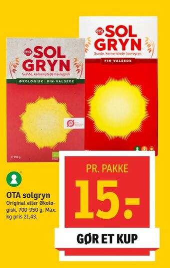 SPAR OTA solgryn tilbud