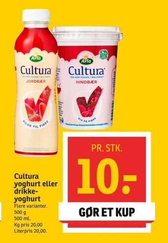 SPAR Cultura yoghurt eller drikkeyoghurt tilbud