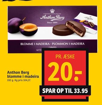SPAR Anthon Berg blomme i madeira tilbud