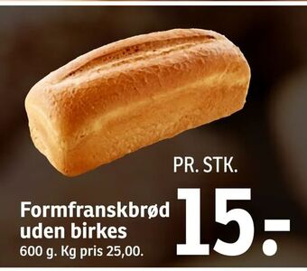 Formfranskbrød uden birkes