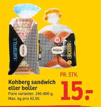 SPAR Kohberg sandwich eller boller tilbud