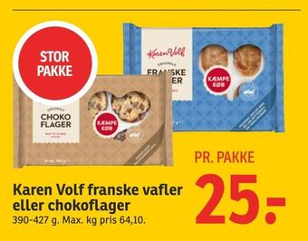 SPAR Karen Volf franske vafler eller chokoflager tilbud
