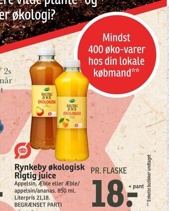 SPAR Rynkeby økologisk Rigtig juice tilbud