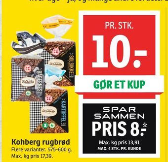 SPAR Kohberg rugbrød tilbud