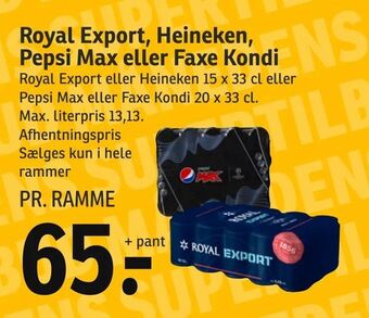 SPAR Royal Export, Heineken, Pepsi Max eller Faxe Kondi tilbud