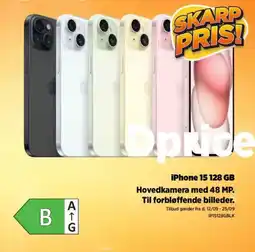 Power iPhone 15 128 GB Hovedkamera med 48 MP. Til forbløffende billeder. tilbud
