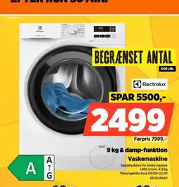 Power Electrolux & damp-funktion Vaskemaskine tilbud