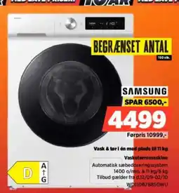 Power SAMSUNG Vask & tør i en med plads till Vasketørremaskine tilbud