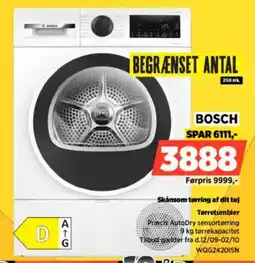 Power BOSCH Skånsom tørring af dit tøj Tørretumbler tilbud