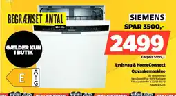 Power SIEMENS Lydsvag & HomeConnect Opvaskemaskine tilbud