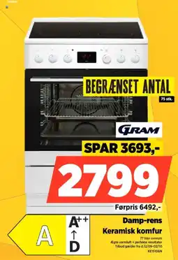 Power GRAM Damp-rens Keramisk komfur tilbud