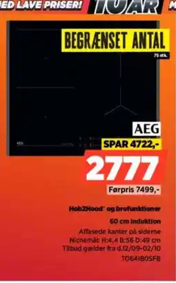 Power Hob2Hood' og brofunktioner Induktion tilbud