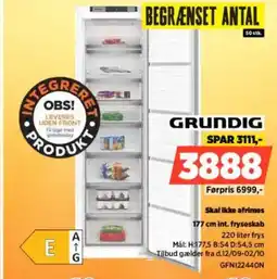 Power GRUNDIG Skal ikke afrimes int. fryseskab tilbud