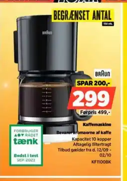 Power BRAUN Kaffemaskine Bevarer aromaerne af kaffe tilbud