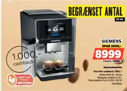 Power SIEMENS Espressomaskine Pris efter cashback: 7999,-* tilbud