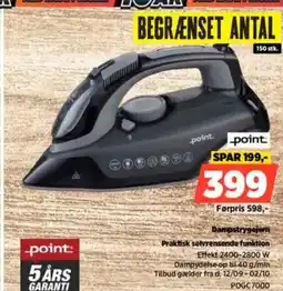 Power Point. dampstrygejern praktisk selvrensende funktion tilbud