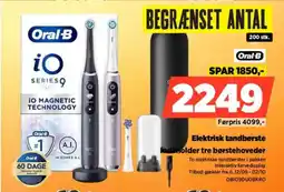 Power Oral-B Elektrisk tandbørst Indeholder tre børstehoveder tilbud