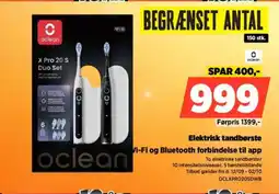 Power Elektrisk tandbørste Vi-Fi og Bluetooth forbindelse til app tilbud
