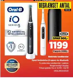 Power Oral B Elektriske tandbørster Opret forbindelse til appen via Bluetooth tilbud
